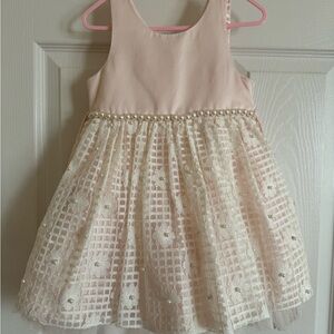 Elegant Pink and Cream Kids Dress